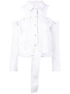 Cold Shoulder Denim Jacket - Women - Cotton - S, White, Cotton, Jonathan Simkhai
