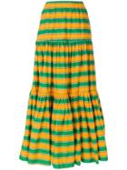 La Doublej Long Striped Skirt - Green