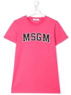 Msgm Kids Teen Logo Patch T-shirt - Pink