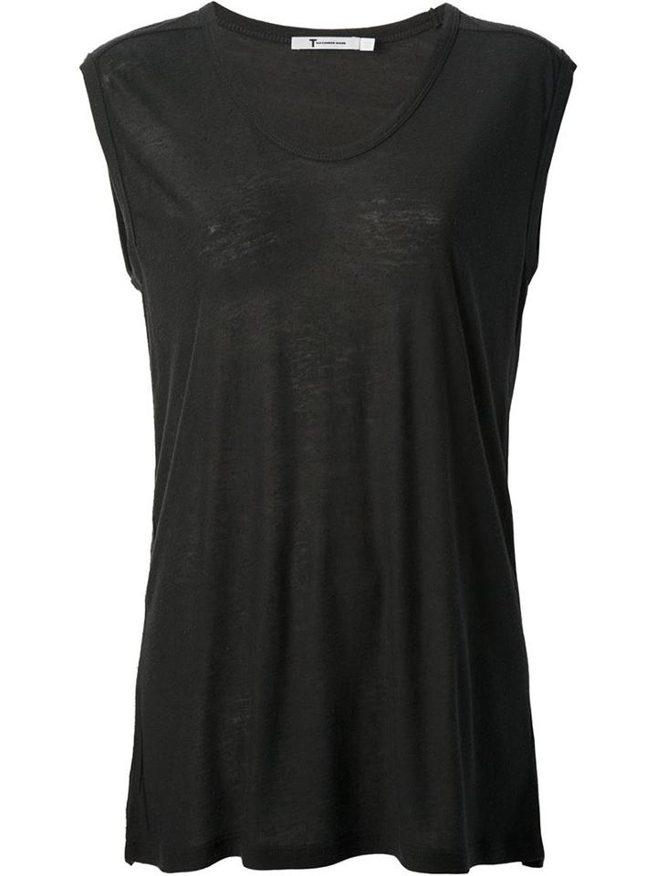 T By Alexander Wang Loose Fit Vest, Women's, Size: Medium, Black, Rayon/silk