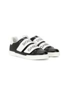 Dolce & Gabbana Kids Teen Touch Strap Sneakers - Black