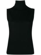 Allude High Neck Mini Dress - Black