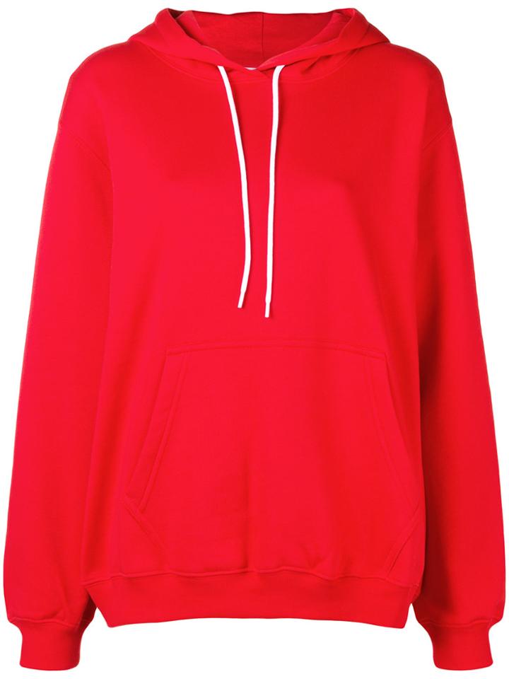 Msgm Logo Print Oversized Hoodie - Red