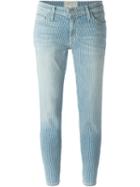 Current/elliott The Fling Striped Jeans, Women's, Size: 26, Blue, Cotton/polyurethane