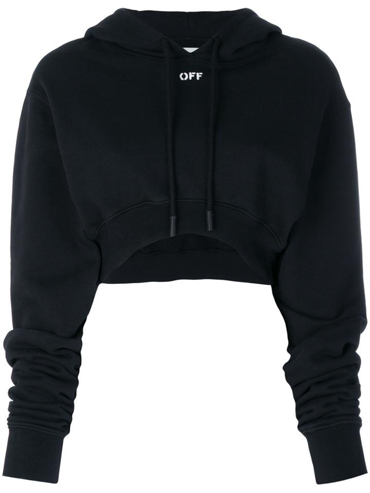 Off-white Cropped Hoodie - Black