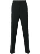 Lanvin Striped Tailored Trousers, Men's, Size: 48, Black, Virgin Wool/acetate/viscose