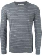 Brunello Cucinelli Striped Sweater, Men's, Size: 50, Grey, Cotton
