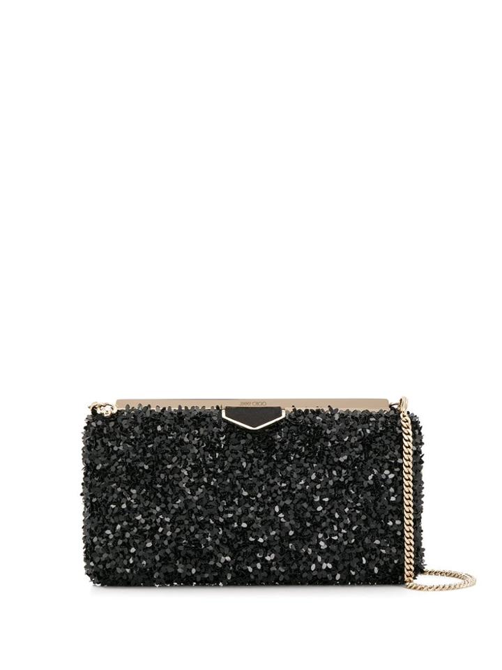 Jimmy Choo Ellipse Sequin Clutch - Black