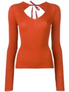 Mm6 Maison Margiela Open Back Ribbed Knit Top - Orange