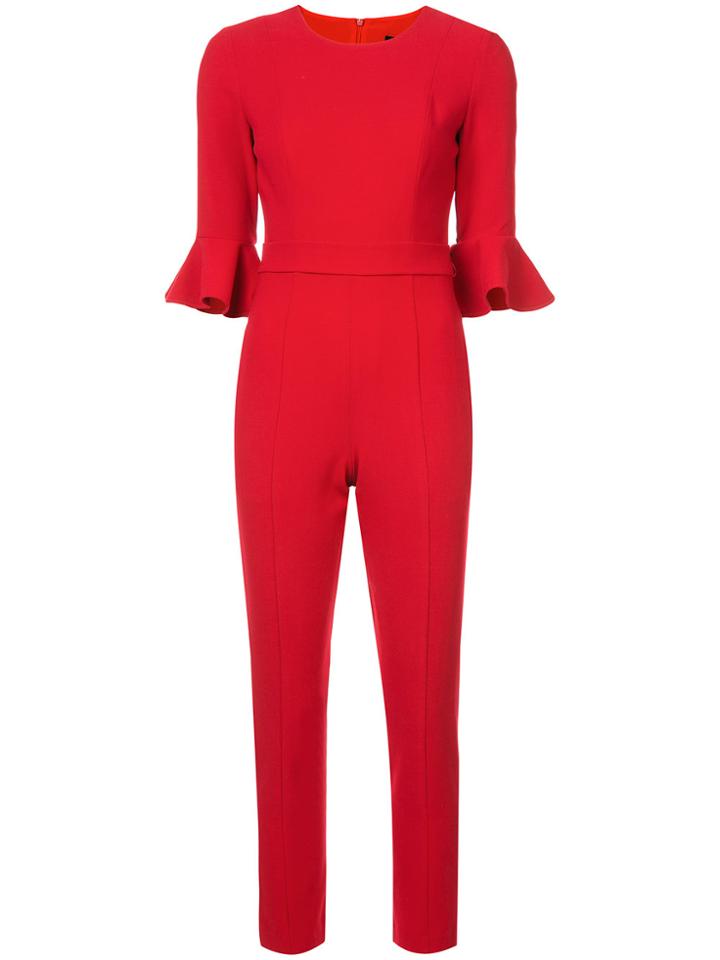 Black Halo Cropped Length Jumpsuit - Red