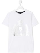 Billionaire Kids Metallic Logo Print T-shirt - White