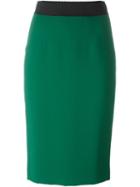 Dolce & Gabbana Midi Pencil Skirt, Women's, Size: 46, Green, Viscose/acetate/spandex/elastane