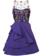 Marchesa Notte Stone Embellished Dress - Pink & Purple