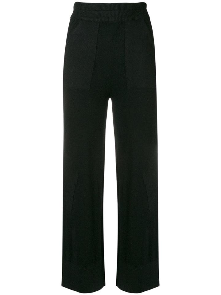 Lamberto Losani Cropped Fine Knit Trousers - Black
