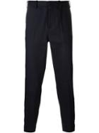 Neil Barrett Cropped Tailored Trousers, Men's, Size: 52, Blue, Cotton/kapok/spandex/elastane