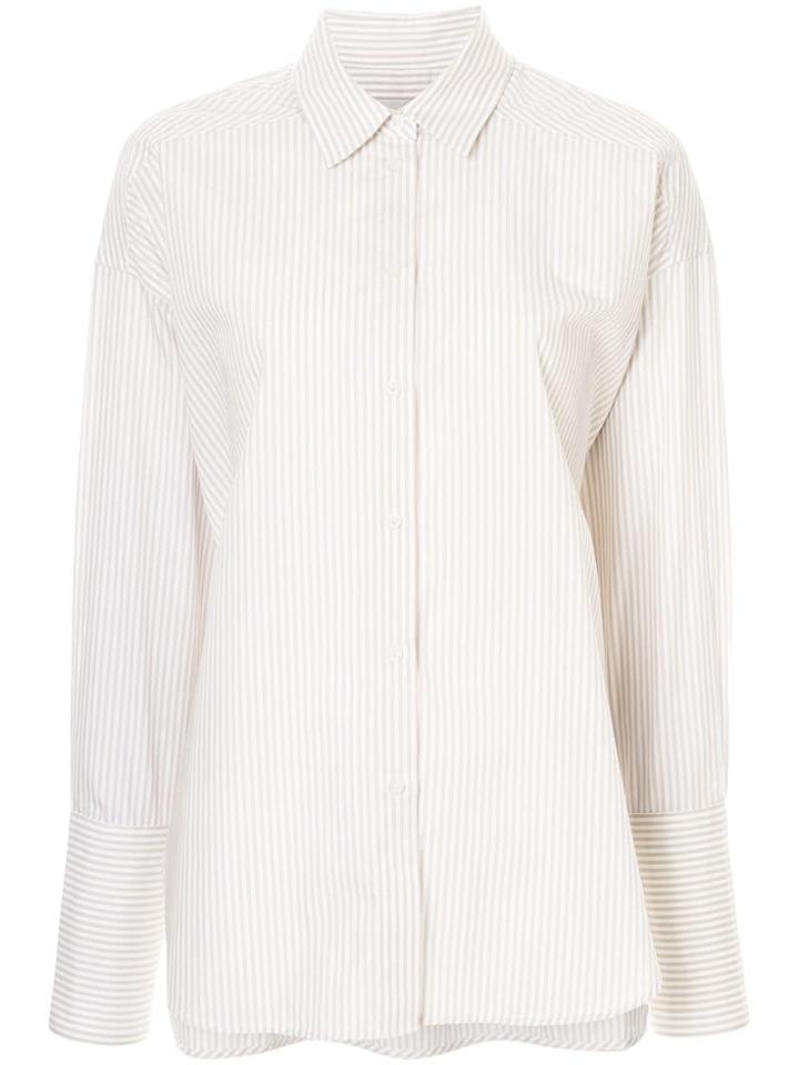 Lee Mathews Striped Button Down Shirt - Grey