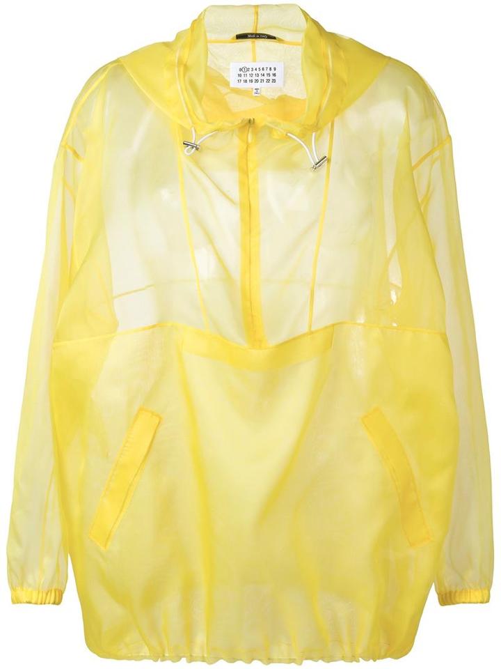 Maison Margiela Sheer Hooded Jacket, Women's, Size: 40, Yellow/orange