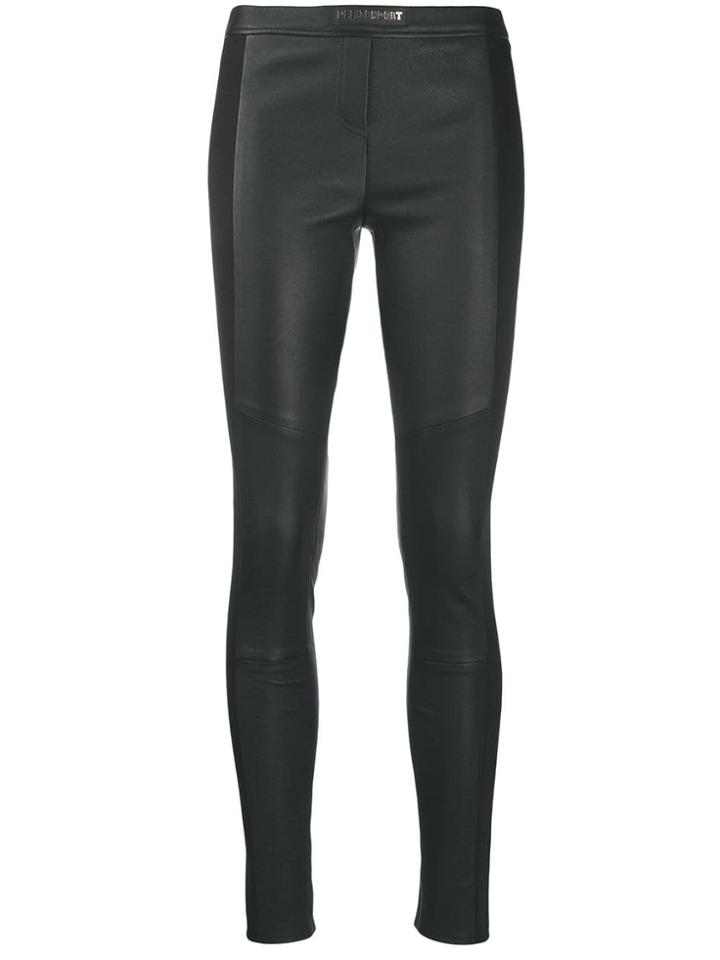 Plein Sport Panelled Wet Look Leggings - Black