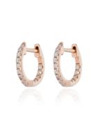 Rosa De La Cruz 18k Rose Gold Diamond Hoop Earrings - Metallic