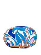 Emilio Pucci Printed Leather-trimmed Makeup Bag - Blue