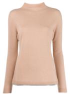Fabiana Filippi Metallic-hem Raw-neck Jumper - Neutrals