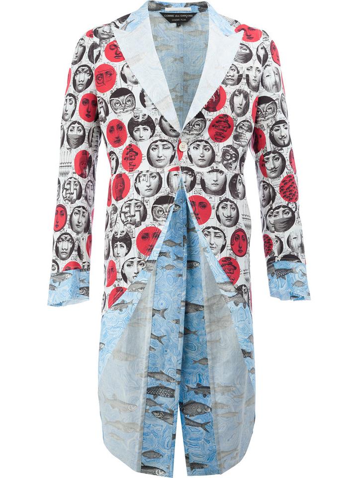 Comme Des Garçons Homme Plus Comme Des Garçons Homme Plus X Fornasetti Printed Tailed Jacket, Men's, Size: Small, Cotton/linen/flax