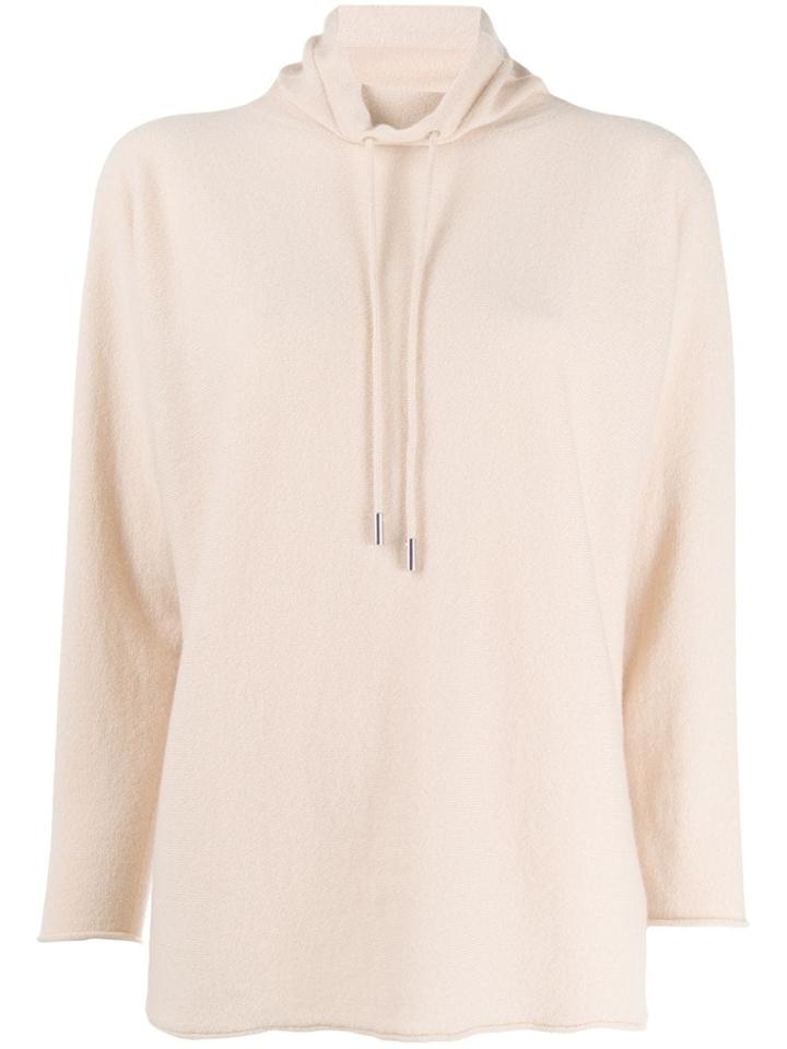 Lamberto Losani Drawstring Turtle Neck Jumper - Neutrals