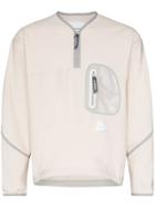 And Wander Lightweight Zipped Fleece Sweatshirt - White
