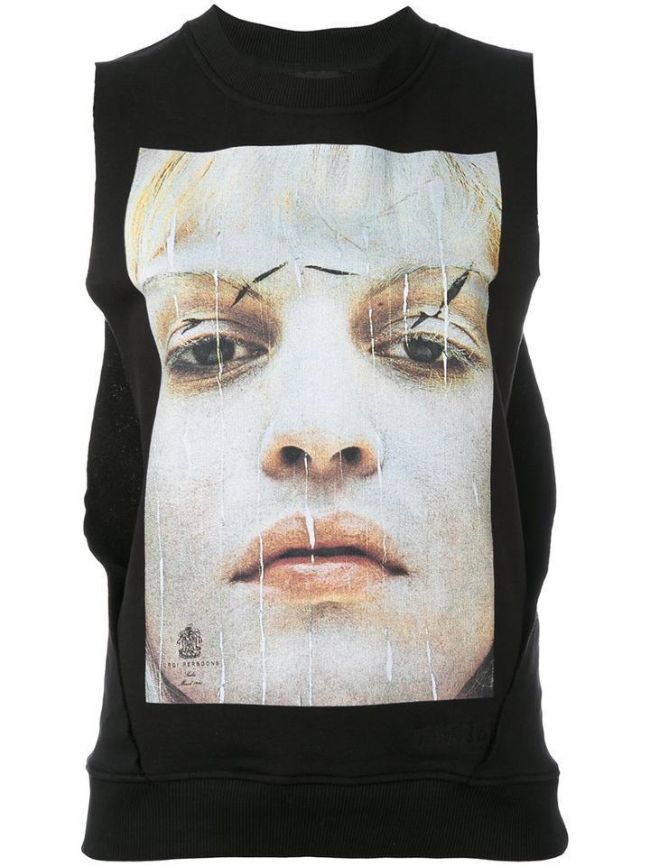 Dust - Face Print Tank Top - Women - Cotton - M, Black, Cotton