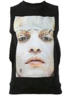 Dust - Face Print Tank Top - Women - Cotton - M, Black, Cotton