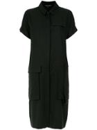 Gloria Coelho 'safira' Pockets Shirt Dress - Black