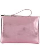 Gum Metallic Textured Clutch - Pink & Purple