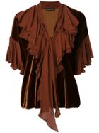 Plein Sud Layered Scarf Neck Blouse - Brown