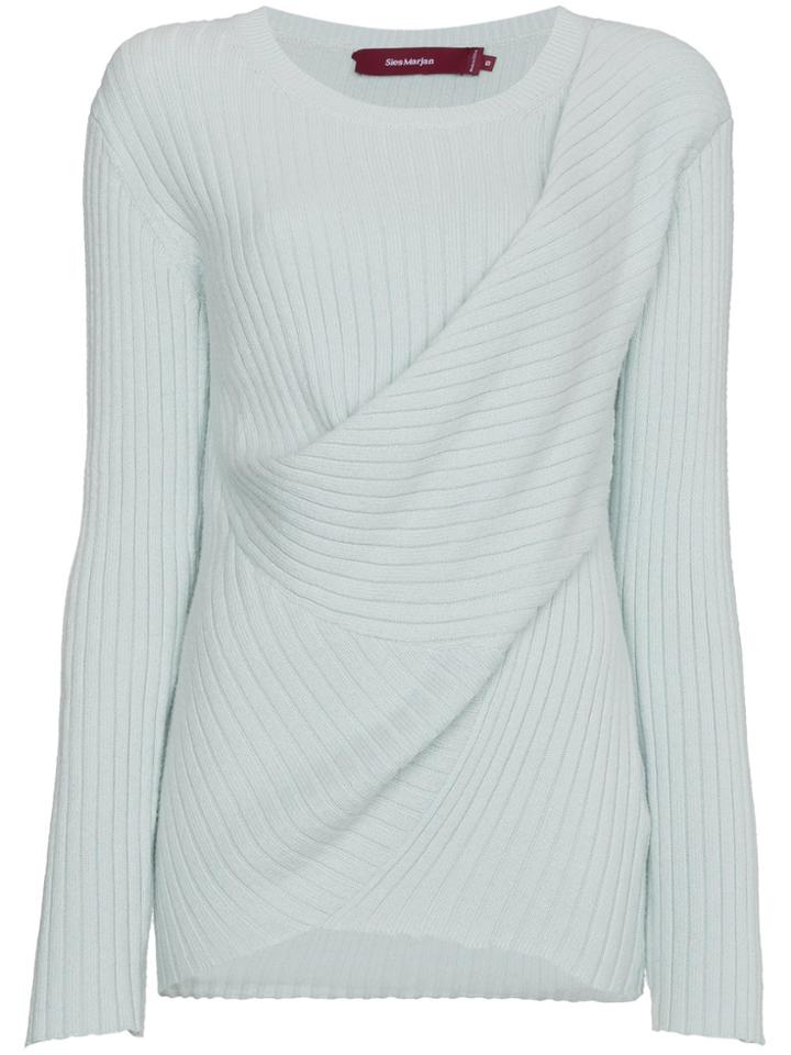 Sies Marjan Ribbed Jumper With Draped Detailing - Green