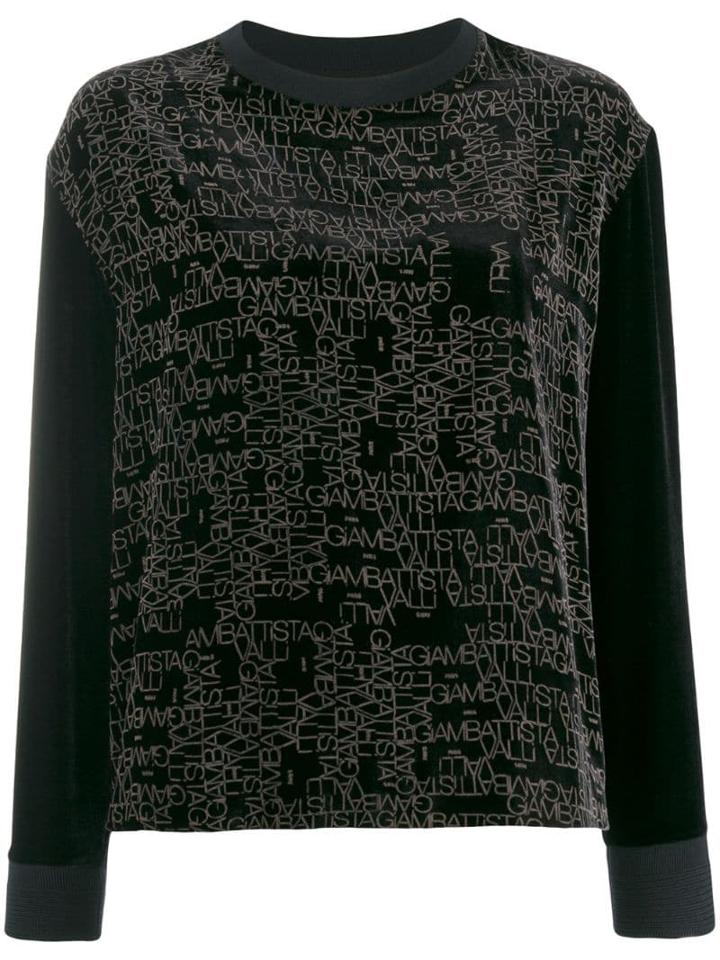 Giambattista Valli Logo Velvet Jumper - Black
