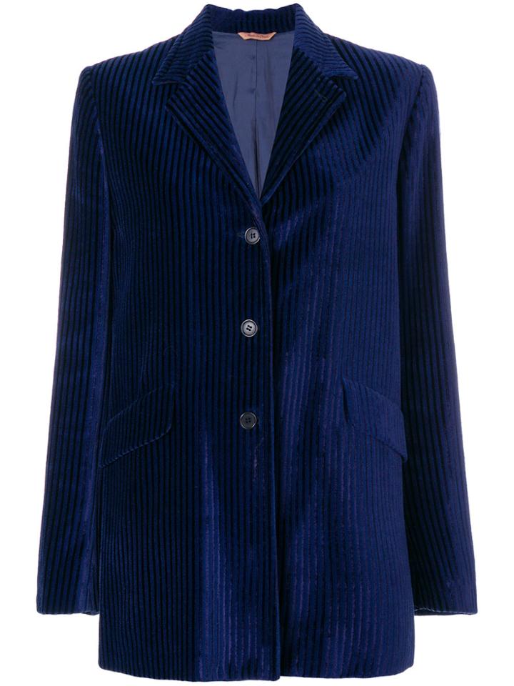 Romeo Gigli Vintage Tonal Stripe Blazer - Blue