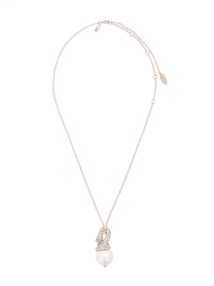 Lanvin Embellished Swan Necklace - White
