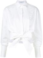 Racil Waist-tied Tuxedo Shirt - White
