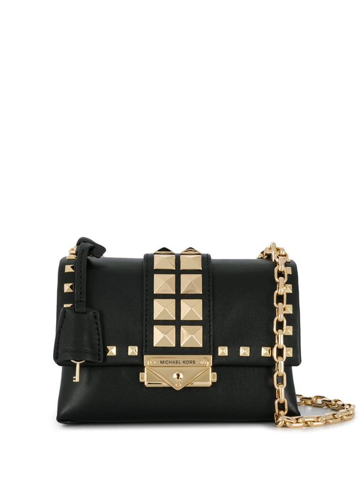 Michael Michael Kors Pyramid Stud Crossbody Bag - Black