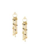 Natasha Collis Diamond Chain Nugget Hoop Earrings, Women's, Metallic