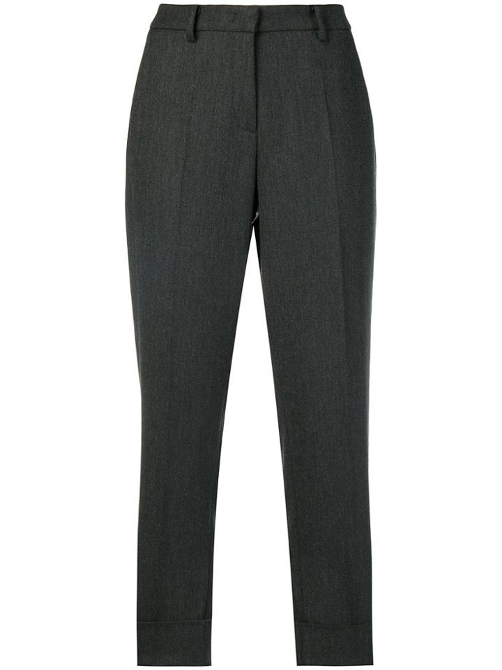 Cambio Cuffed Cropped Trousers - Grey