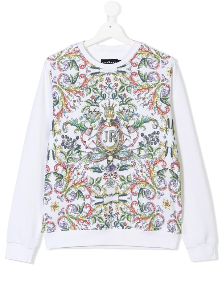 John Richmond Kids Teen Printed Front Sweatshirt - White