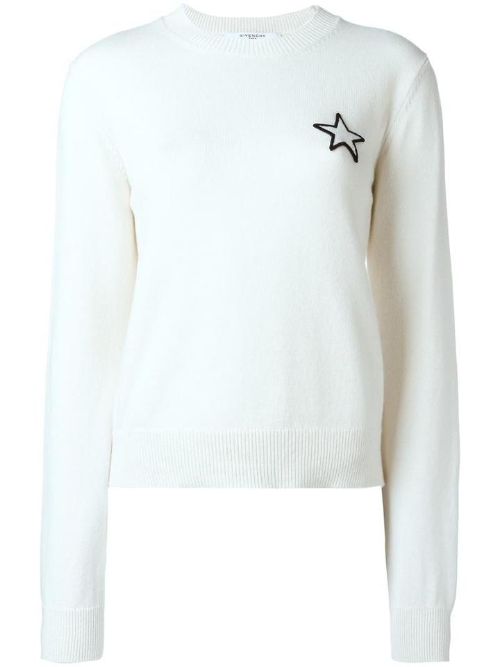 Givenchy Star Patch Knitted Jumper, Women's, Size: Small, White, Cashmere/cotton/polyester