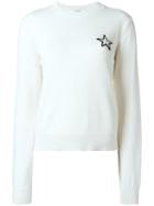 Givenchy Star Patch Knitted Jumper, Women's, Size: Small, White, Cashmere/cotton/polyester