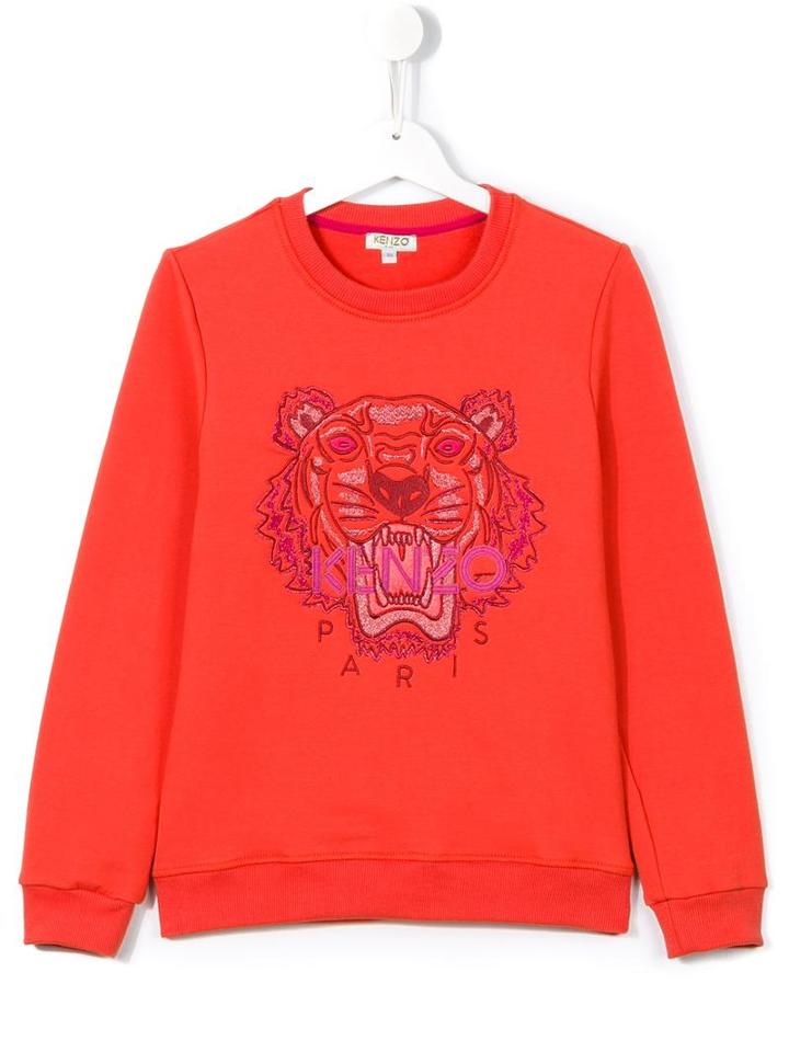 Kenzo Kids 'tiger' Sweatshirt, Girl's, Size: 14 Yrs, Pink/purple