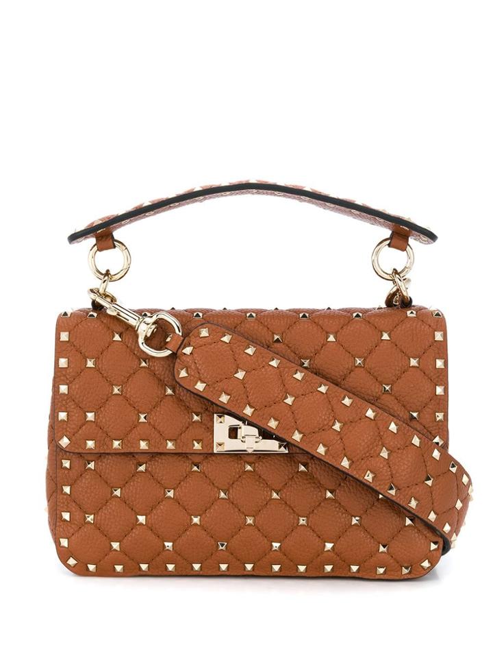 Valentino Valentino Garavani Medium Spike. Up Shoulder Bag - Brown