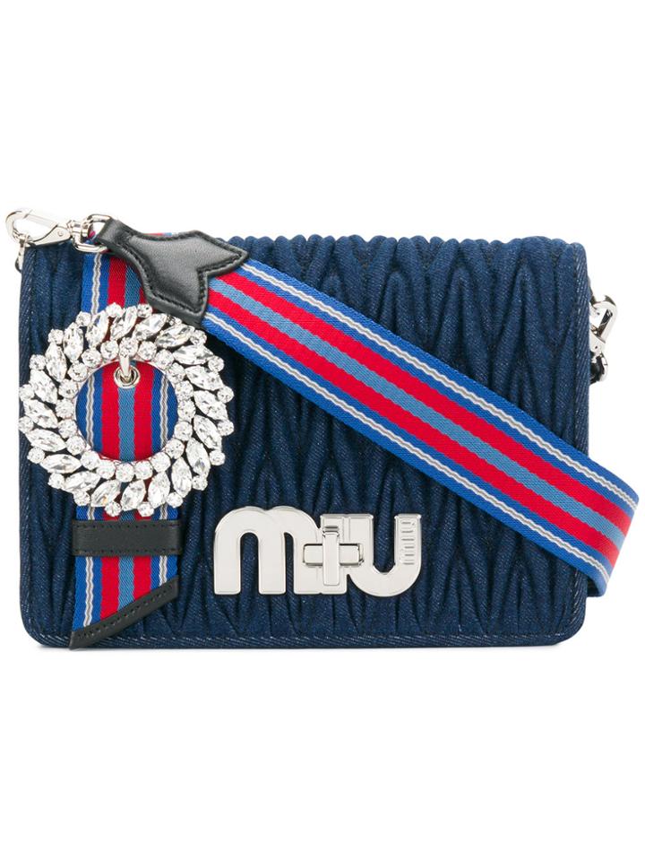 Miu Miu My Miu Denim Shoulder Bag - Blue