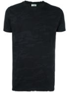 Saint Laurent Distressed Camouflage Print T-shirt, Men's, Size: Large, Black, Cotton