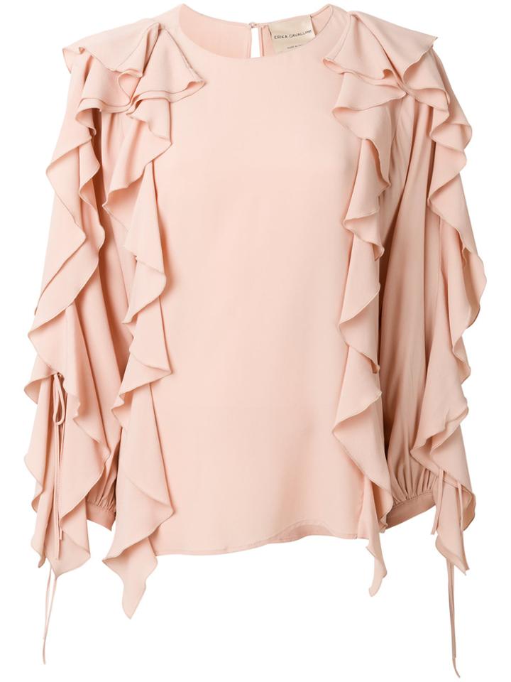 Erika Cavallini Ruffled Oversized Jumper - Pink & Purple