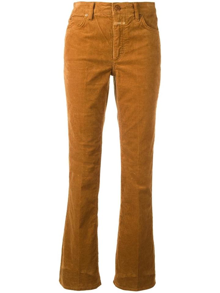 Closed Mid-rise Flared Trousers, Women's, Size: 26, Brown, Cotton/spandex/elastane